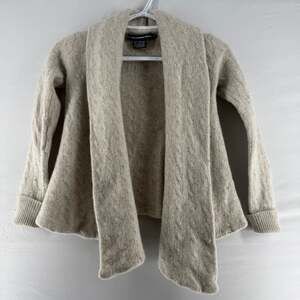 0910 Small Ralph Lauren Sport Women's Merino Wool and Angora Cable Knit Cardigan